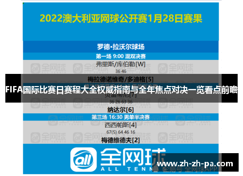FIFA国际比赛日赛程大全权威指南与全年焦点对决一览看点前瞻