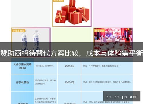 赞助商招待替代方案比较，成本与体验需平衡